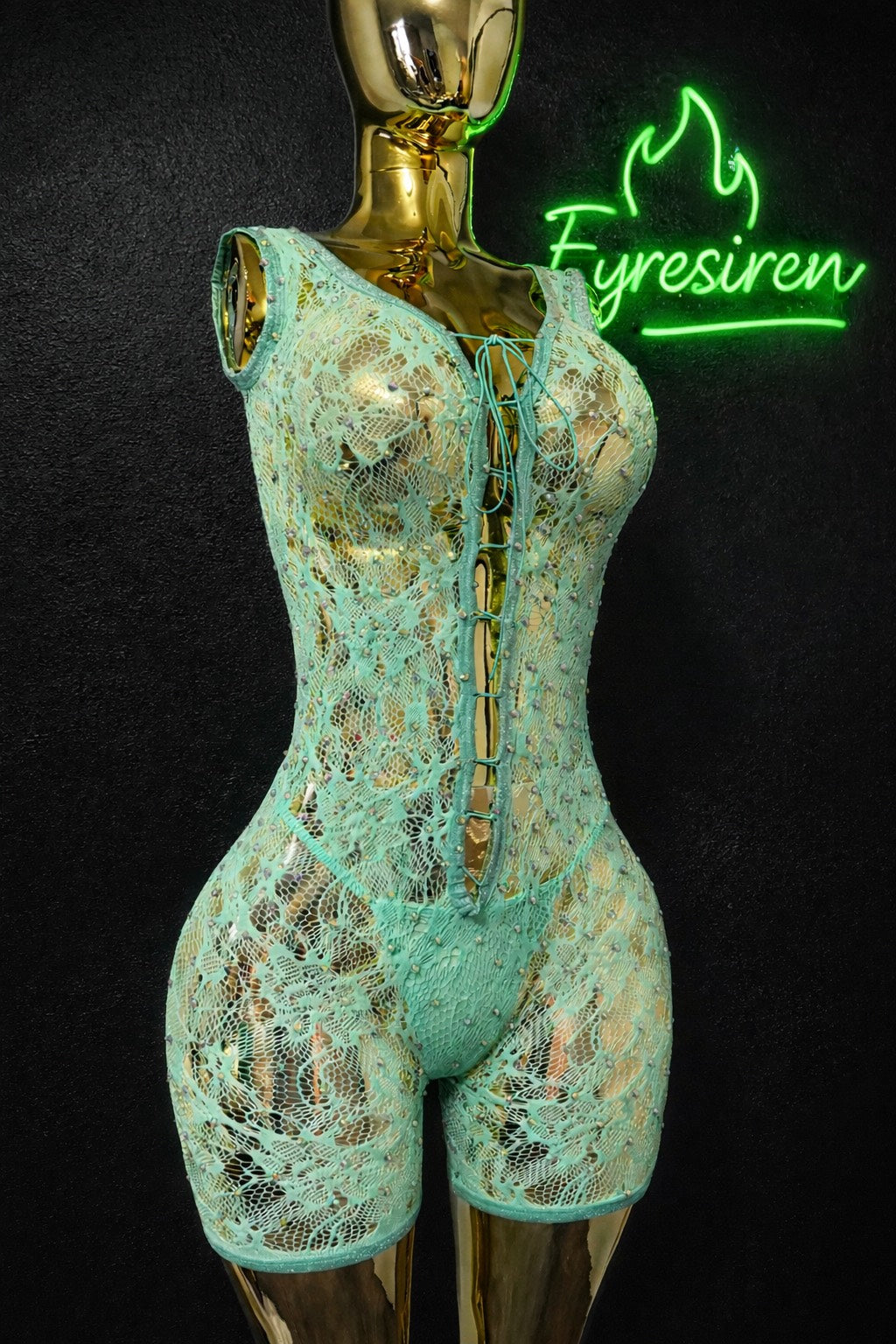 Bedazzled Mint Green Romper